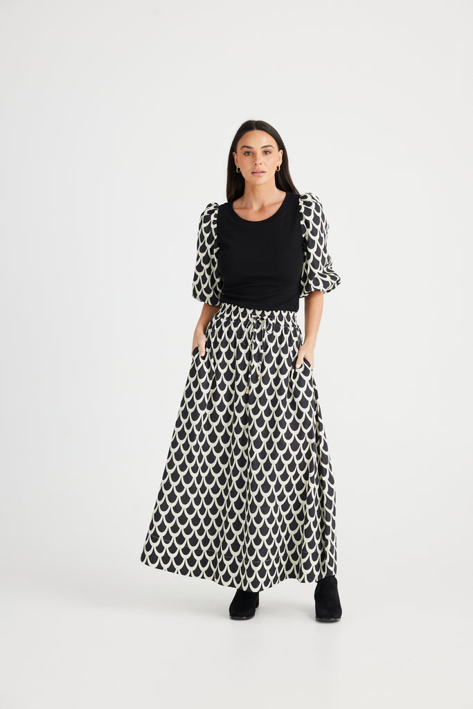 Brave + True Alias Pleated Skirt in Black