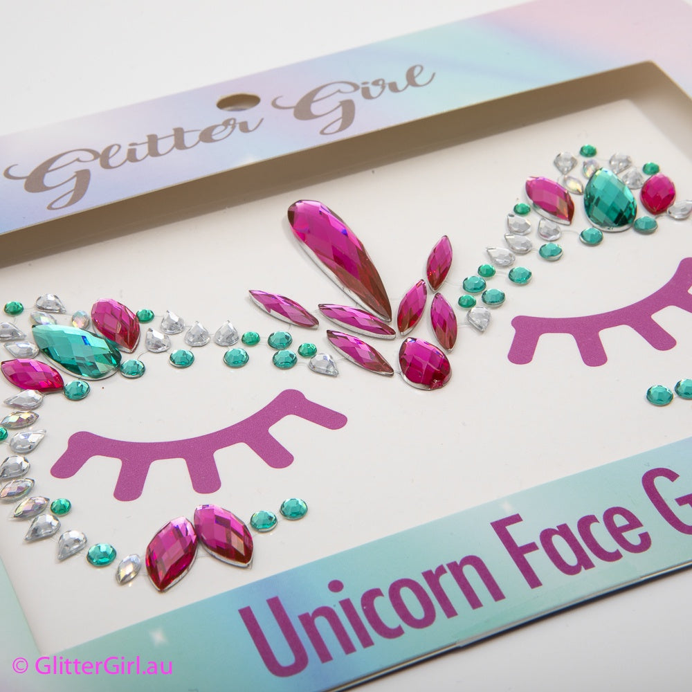 Glitter Girl - Unicorn Face Gems